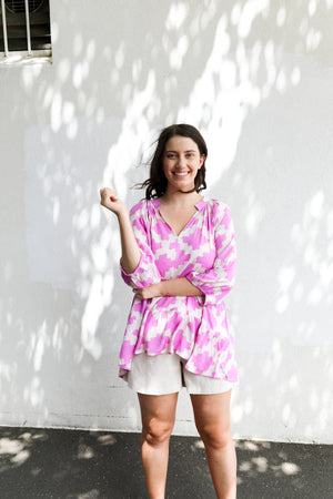 Robbie Blouse (Pink Abstract)