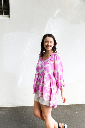 Robbie Blouse (Pink Abstract)