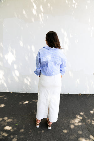 
            
                Load image into Gallery viewer, Billie Shirt (Blue Stripe)
            
        