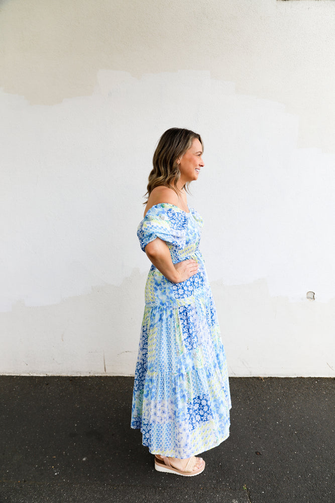 
            
                Load image into Gallery viewer, Myla Dress (Blue Print Multi)
            
        