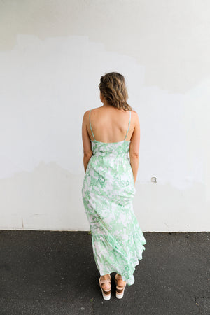 
            
                Load image into Gallery viewer, Monica Dress (White &amp;amp; Green)
            
        