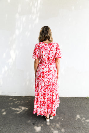 Zoe Maxi (Pink & Red Print)