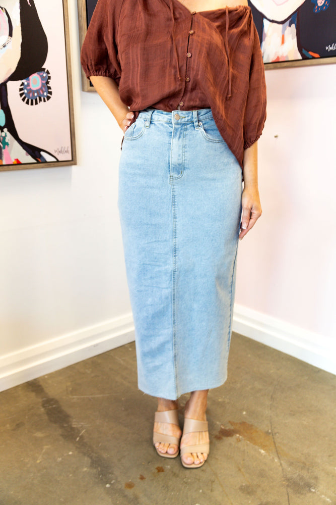 Bowie Denim Skirt (Blue)