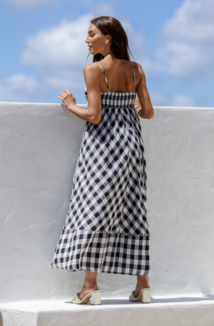 April Checker Board Dress (B&W Gingham)