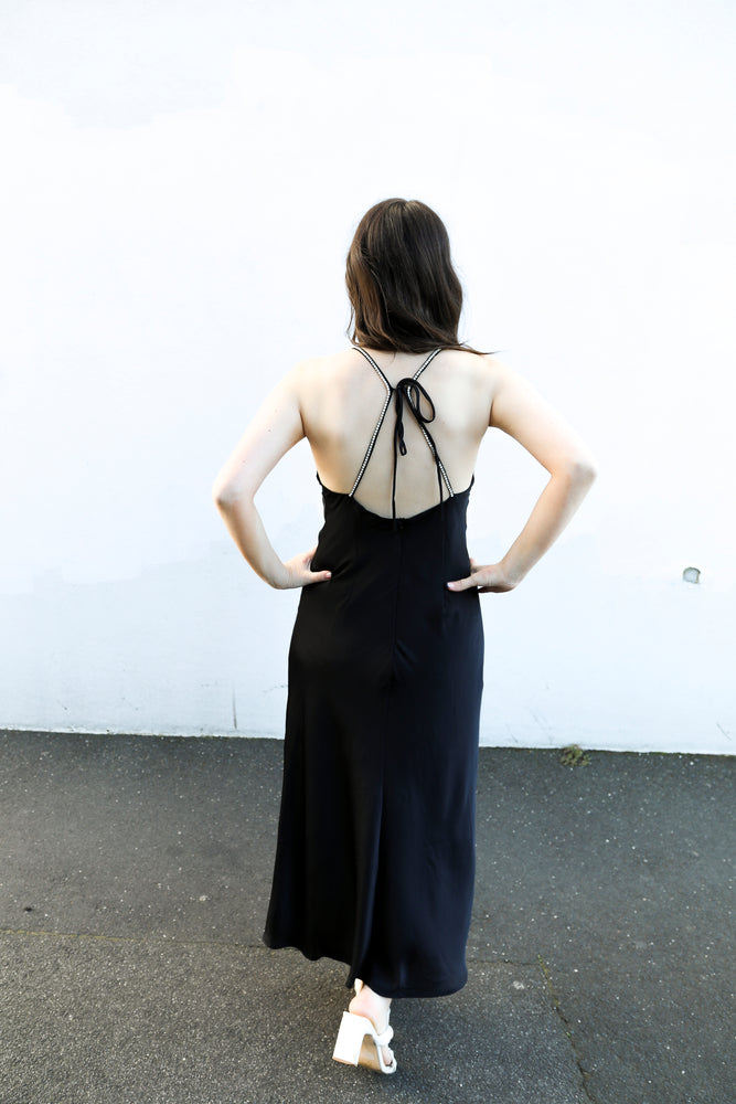 Esmaee Illusion Slip Dress (Black)