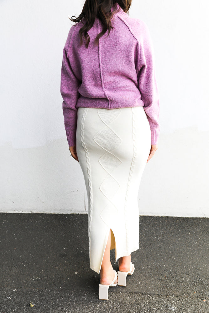 Aggie Knit Skirt (Butter Cream)
