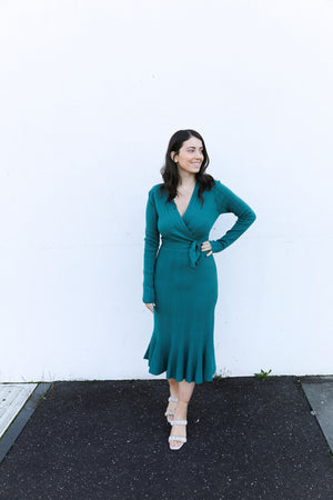Kristina Knit Dress (Aqua)