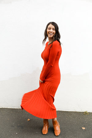 Catherine Knit Dress (Flame)