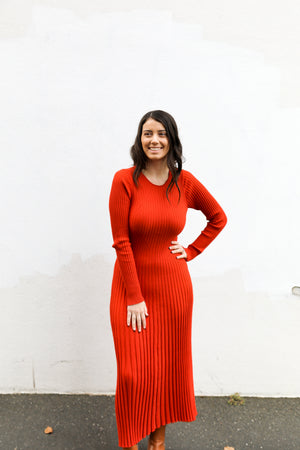 Catherine Knit Dress (Flame)