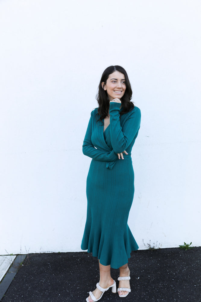 Kristina Knit Dress (Aqua)