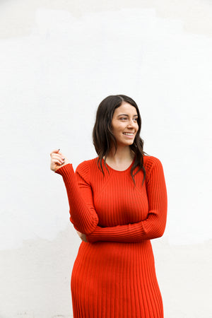 Catherine Knit Dress (Flame)