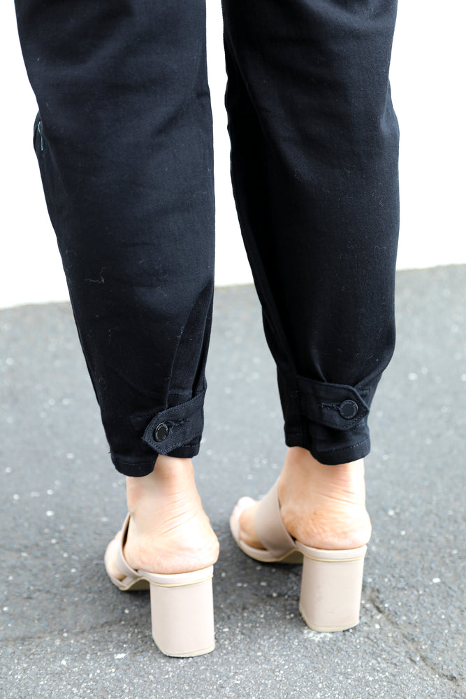Peter Ankle Cuff Jeans (Black)