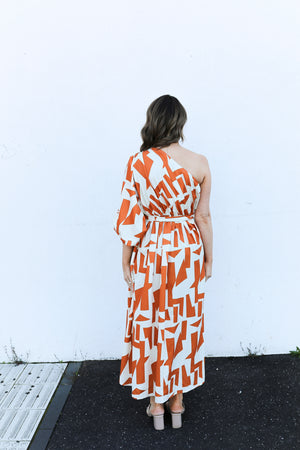 Franny Dress (Orange Abstract)