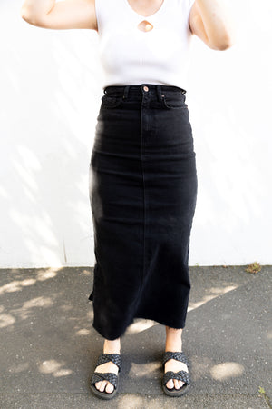 
            
                Load image into Gallery viewer, Bowie Denim Skirt (Black)
            
        