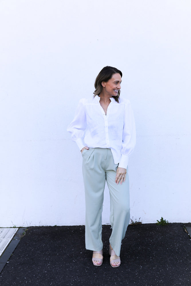Rosanna Pure Linen Blouse (White)