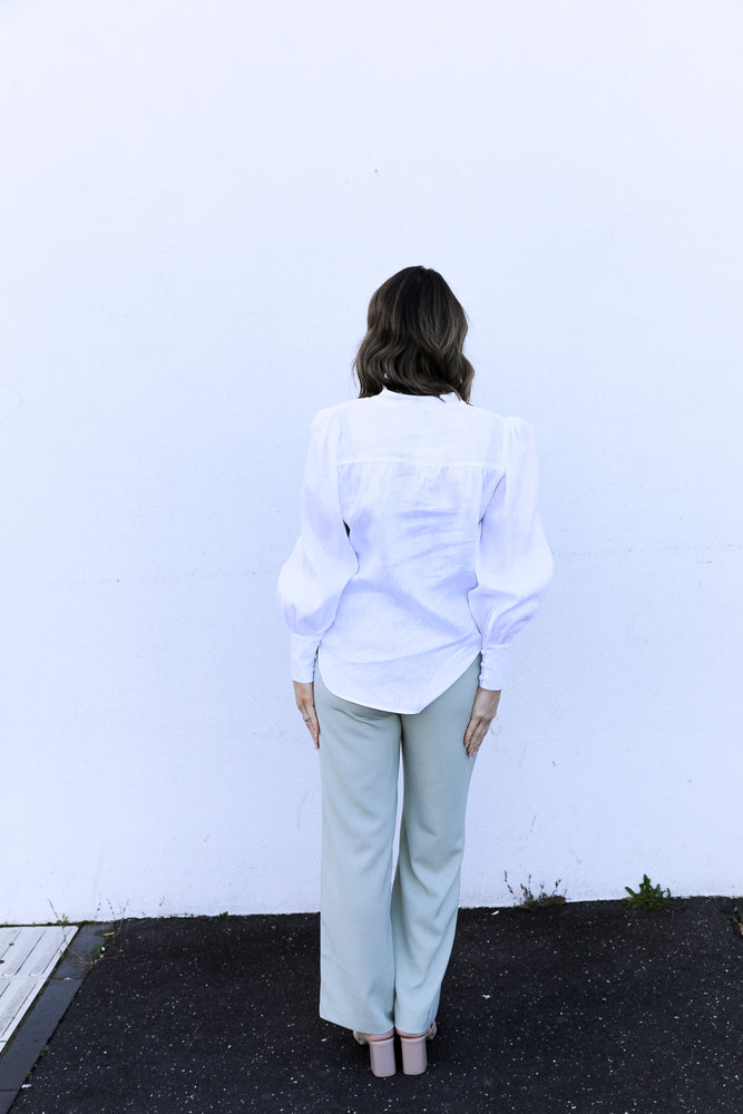 Rosanna Pure Linen Blouse (White)