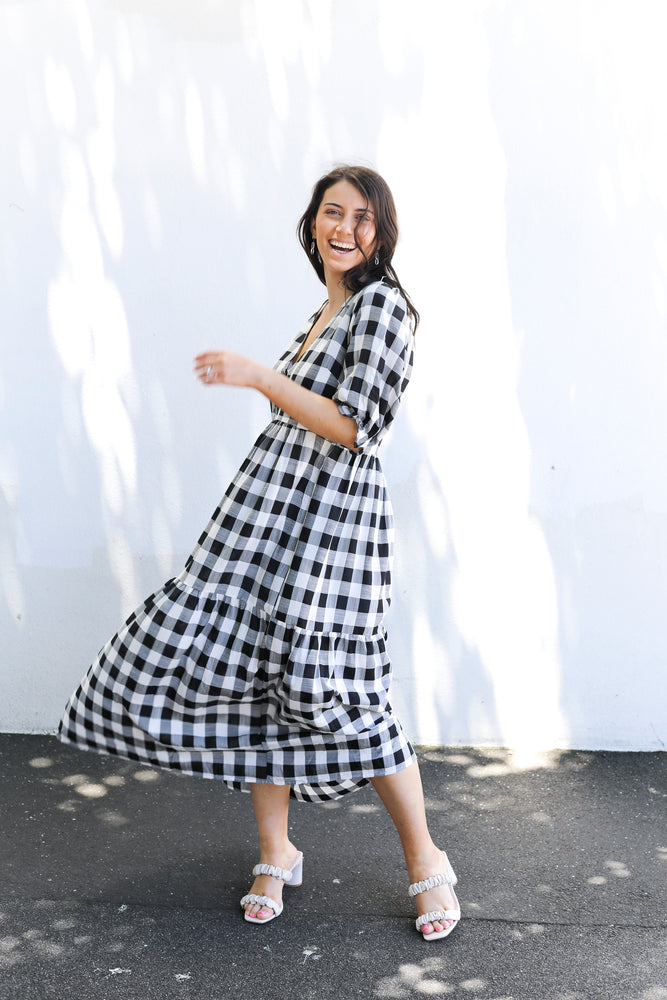 
            
                Load image into Gallery viewer, Lola Dress (Black Gingham)
            
        
