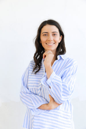 Phillips Stripe Linen Shirt (Sky Blue)