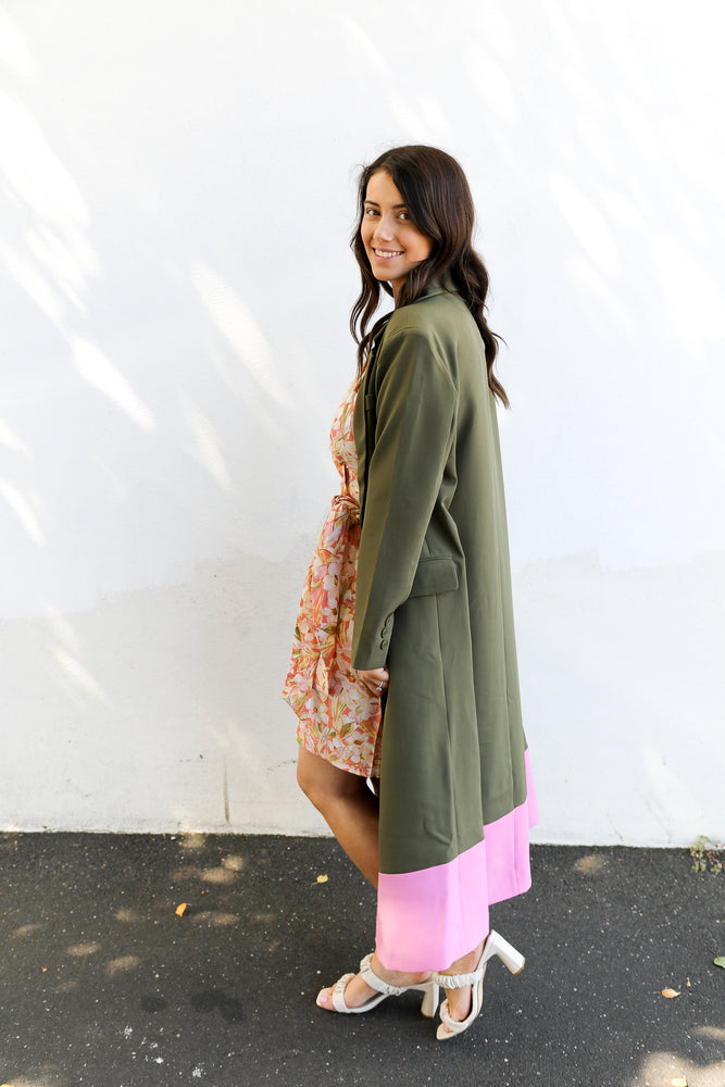 Josie Coat (Khaki & Candy)