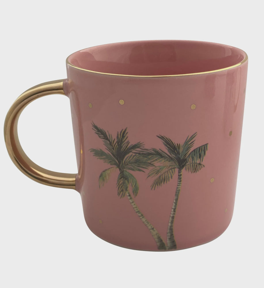 Carla Dinnage Tropical Mug (Pink Palm)