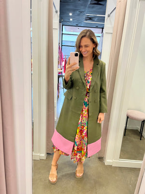 Josie Coat (Khaki & Candy)